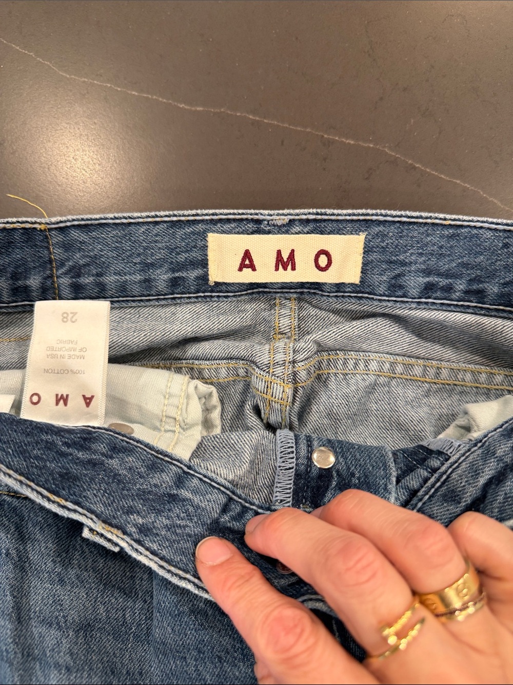 AMO Women's Light Wash High-Rise Denim Jeans